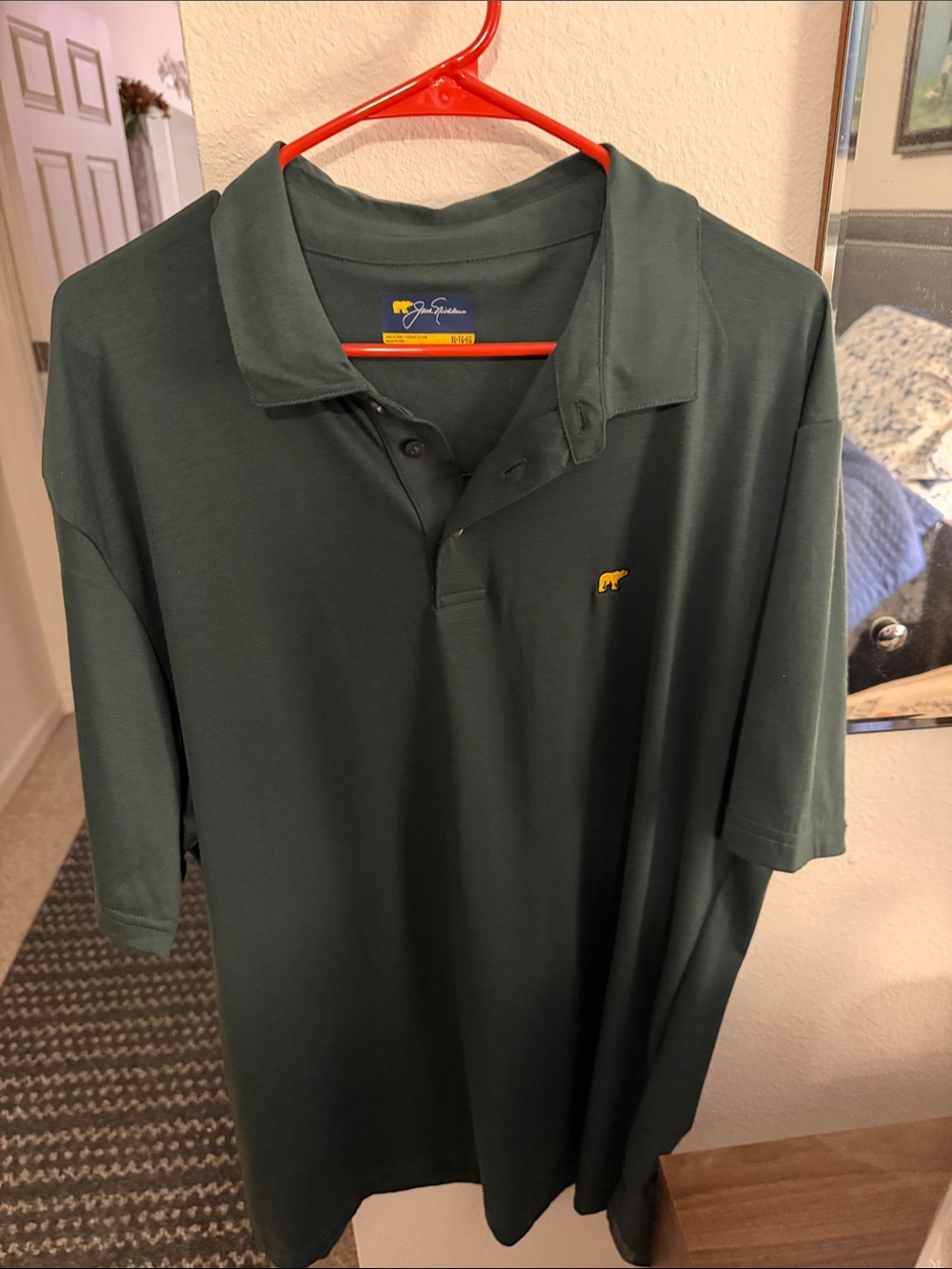 Jack Nicklaus  Men's Dark Green Polo Shirt with Embroidered Logo